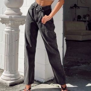 Aili Artisan Asymmetric Straight Leg Vintage Jean